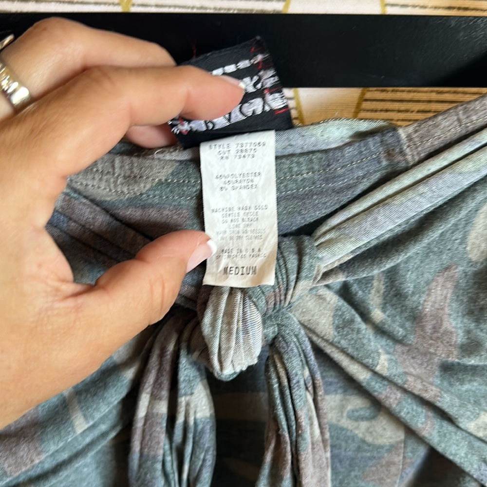 Tracy Evans Camo / Camouflage Pull On Adjustable Sash Tie Ruffle Skirt. - Picture 7 of 9